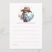 Rustic Little Cowgirl Baby shower Advieskaart (Voorkant)