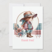 Rustic Little Cowgirl Baby shower Bedankkaart (Voorkant)