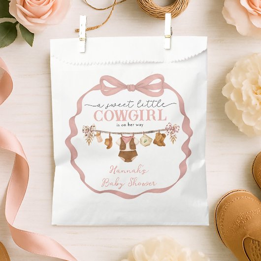 Rustic Little Cowgirl Baby Shower Favor Bag Bedankzakje