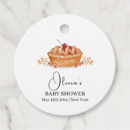 Rustic Little Cutie Pie Cherry Herfst Baby shower Bedankjes Labels
