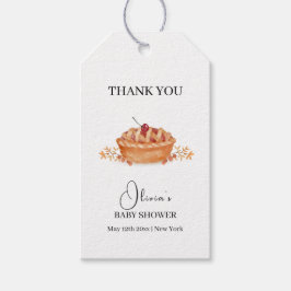 Rustic Little Cutie Pie Cherry Herfst Baby shower Cadeaulabel