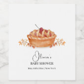 Rustic Little Cutie Pie Cherry Herfst Baby shower Wijn Etiket (Enkel label)
