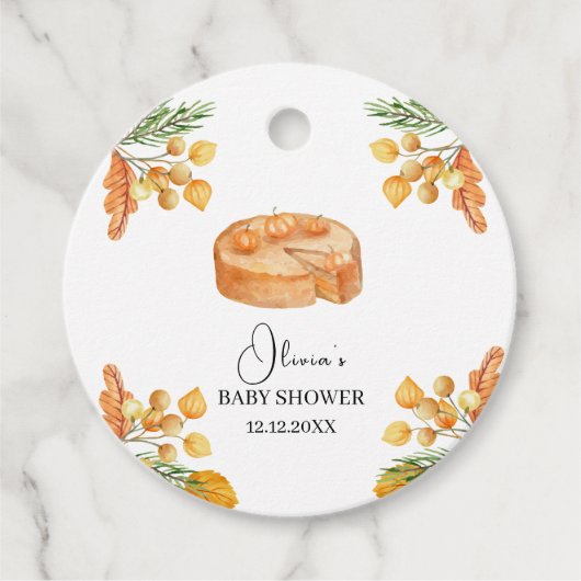 Rustic Little Cutie Pumpkin Pie Herfst Baby shower Bedankjes Labels (Voorkant)