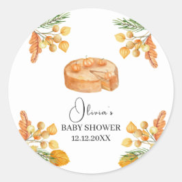 Rustic Little Cutie Pumpkin Pie Herfst Baby shower Ronde Sticker