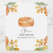 Rustic Little Cutie Pumpkin Pie Herfst Baby shower Wijn Etiket (Enkel label)