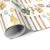 Rustic Little Fisherman Gevist Baby shower Cadeaupapier (Rol Hoek)