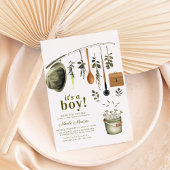 Rustic Little Fisherman Gevist Baby shower Kaart