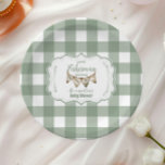 Rustic Little Fisherman Gevist Baby shower Papieren Bordje<br><div class="desc">Serveer uw baby shower lekkernijen in stijl met onze Little Fisherman Vissen Baby shower Paper Borden! Deze schattige borden brengen functionaliteit en charme in uw feest, perfect als aanvulling op uw visthema-inrichting. Kenmerken: Ontwerp: heeft een heerlijk visthema met op de waterverf geïnspireerde elementen zoals hengels, vis, bubbels en rustieke boho-accenten....</div>