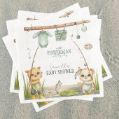 Rustic Little Fisherman Reel in Joy Baby shower Servet
