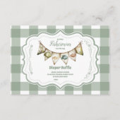 Rustic Little Fisherman Vist Diapper Raffle Informatiekaartje (Voorkant)