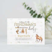Rustic Little Fisherman's Derby Baby Luier Raffle Informatiekaartje (Staand voorkant)