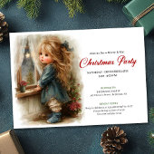Rustic little girl awaiting Santa printable invite Kaart