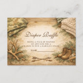 Rustic Little Hunter Woodland Diapper Raffle Informatiekaartje (Voorkant)