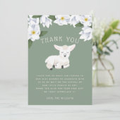 Rustic Little Lamb Floral Baby shower Bedankkaart (Staand voorkant)