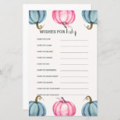 Rustic Little Pumpkin Baby shower Wishes (Voorkant / Achterkant)