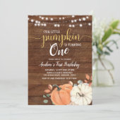 Rustic Little Pumpkin draait een verjaardag Kaart (Staand voorkant)