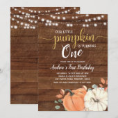 Rustic Little Pumpkin draait een verjaardag Kaart (Voorkant / Achterkant)