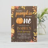 Rustic Little Pumpkin eerste verjaardag Kaart (Staand voorkant)