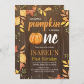 Rustic Little Pumpkin eerste verjaardag Kaart (Voorkant / Achterkant)