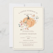 Rustic Little Pumpkin Floral Baby shower Kaart (Voorkant)