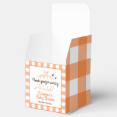 Rustic Little Pumpkin Genderneutraal Baby shower Bedankdoosjes (Geopend)