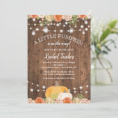 Rustic Little Pumpkin Mason Jar Lights Baby shower Kaart (Staand voorkant)