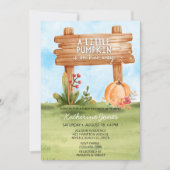 Rustic Little Pumpkin On The Way Baby shower Kaart (Voorkant)