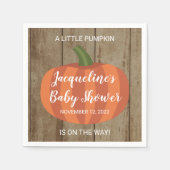 Rustic Little Pumpkin on the Way Herfst Baby showe Servet (Voorkant)