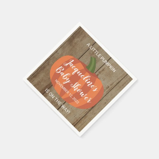 Rustic Little Pumpkin on the Way Herfst Baby showe Servet (Hoek)