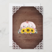 Rustic Little Pumpkin Sunflower Lights Baby shower Kaart (Achterkant)