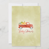 Rustic Little Pumpkin Truck Baby shower Invitation Kaart (Achterkant)