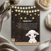 Rustic Little White Lamb Baby shower Bedankkaart