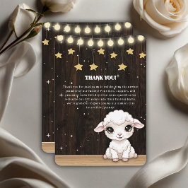 Rustic Little White Lamb Baby shower Bedankkaart