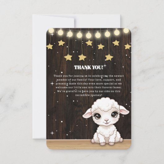 Rustic Little White Lamb Baby shower Bedankkaart (Voorkant)