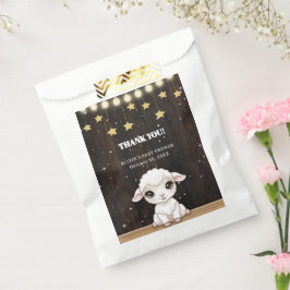 Rustic Little White Lamb Baby shower Bedankzakje