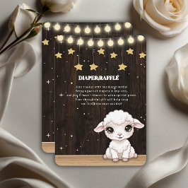 Rustic Little White Lamb Baby shower Informatiekaartje