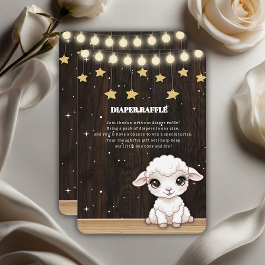 Rustic Little White Lamb Baby shower Informatiekaartje