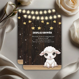 Rustic Little White Lamb Baby shower Informatiekaartje