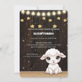Rustic Little White Lamb Baby shower Kaart (Voorkant)
