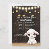 Rustic Little White Lamb Baby shower Kaart (Voorkant)