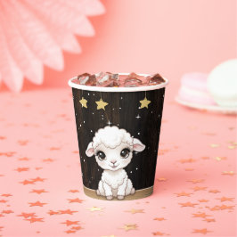 Rustic Little White Lamb Baby shower Papieren Bekers