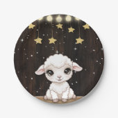 Rustic Little White Lamb Baby shower Papieren Bordje (Voorkant)