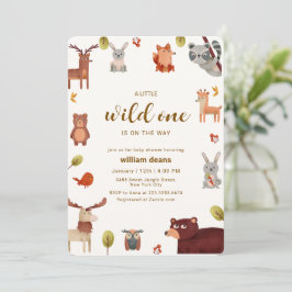 Rustic Little Wild Safari Animals Baby Shower Kaart
