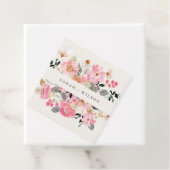 Rustic Lively Blush Pink Waterverf Floral Wedding Bedankjes Labels (In situ)