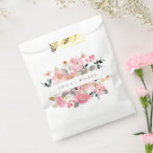 Rustic Lively Blush Pink Waterverf Floral Wedding Bedankzakje (Gezegeld)