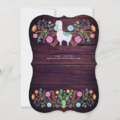 Rustic Llama Waterverf Folk Flowers ELKE GEBEURTEN Kaart (Achterkant)
