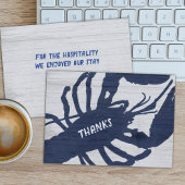 Rustic Lobster Navy Blue Wood Grain Hartelijk dank Bedankkaart