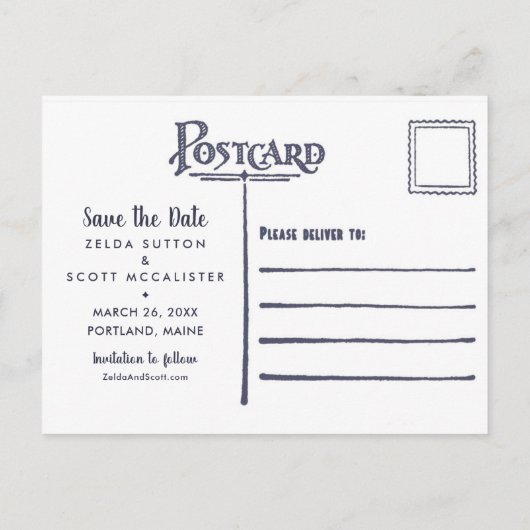 Rustic Lobster Trouwkaart Save The Date Aankondigingskaart (Achterkant)