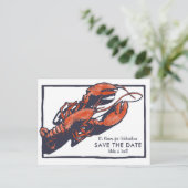 Rustic Lobster Trouwkaart Save The Date Aankondigingskaart (Staand voorkant)