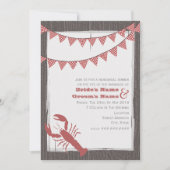 Rustic Lobster Wedding Rehearsal Dinner Invite Kaart (Voorkant)